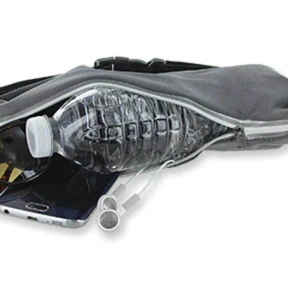 Fit Zip Adjustable Waist Pack Pouch Expandable Reflective Safety Zipper Black - Picture 5 of 5